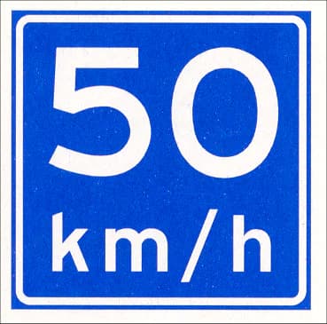 Verkeersbord A4: Adviessnelheid