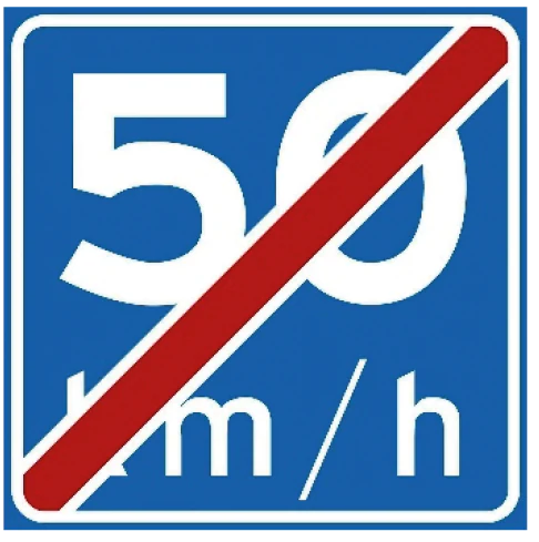 Verkeersbord A5: Einde adviessnelheid