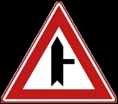Verkeersbord B5: Voorrangskruispunt Zijweg rechts