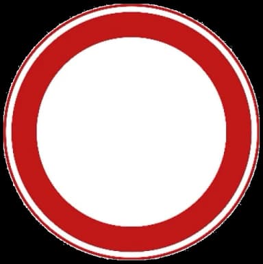 Verkeersbord C1: Gesloten in beide richtingen voor voertuigen, ruiters en geleiders van rij- of trekdieren of vee