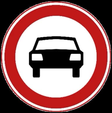 Verkeersbord C6: Gesloten voor motorvoertuigen op meer dan twee wielen