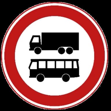 Verkeersbord C7B: Gesloten voor autobussen en vrachtauto’s