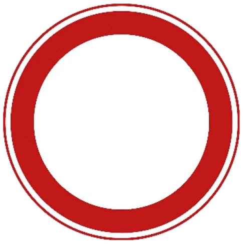 Verkeersbord C1: Gesloten in beide richtingen voor voertuigen, ruiters en geleiders van rij- of trekdieren of vee